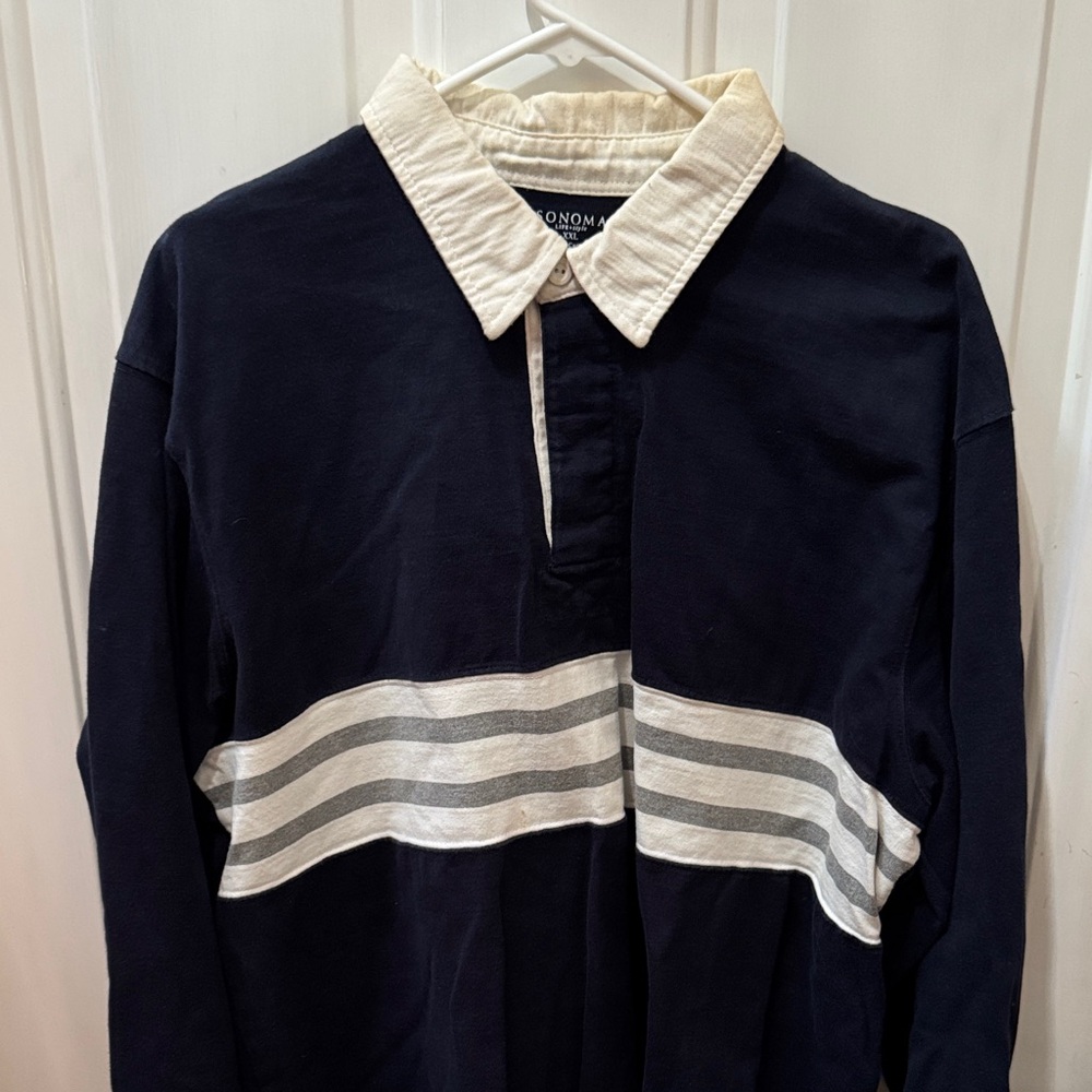Sonoma Navy Blue Cotton Collared Shirt
